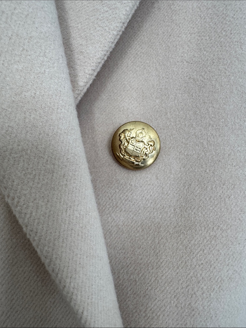 Banana Republic Double-Breasted Pea Coat in Beige with Gold Buttons - Picture 2 of 8